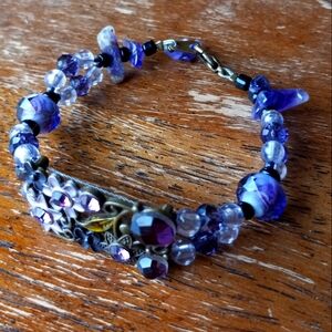 Handmade Amythest Crystal Beaded Bracelet!!!